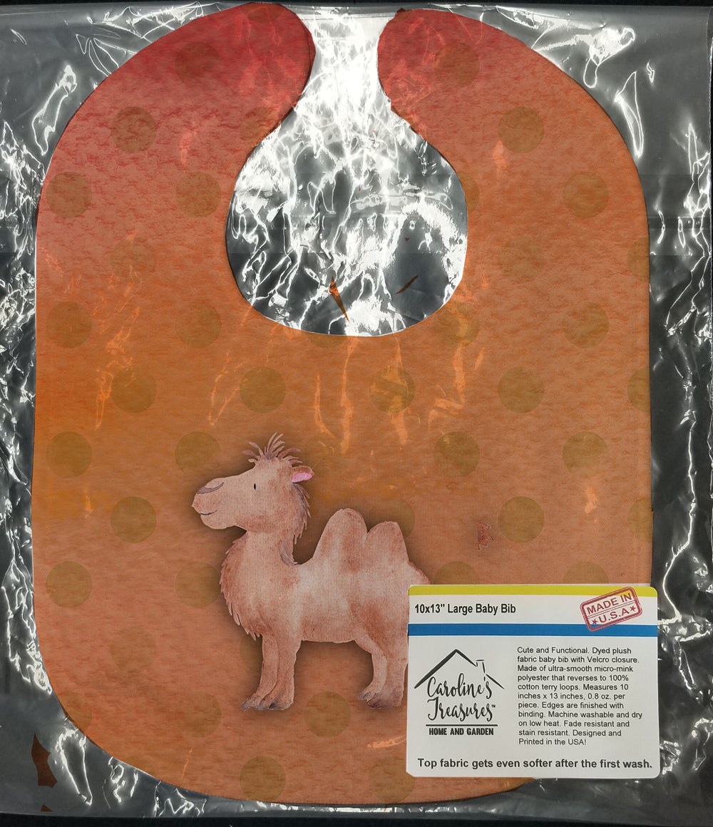 Polkadot Camel Watercolor Baby Bib Easy-Clean Baby Bib Baby Feeding Accessory Baby Mealtime Essential, 10 x 13, Multicolor