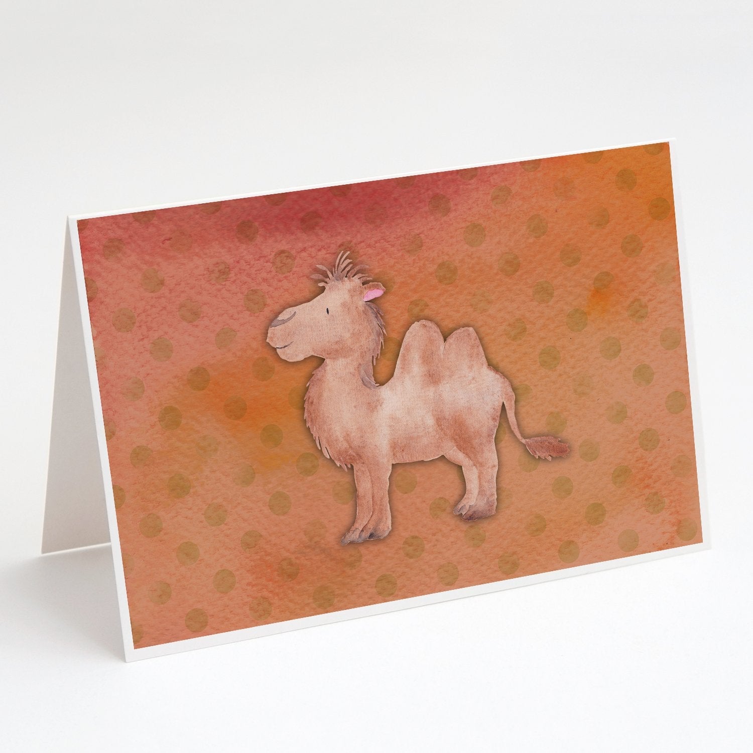Polkadot Camel Watercolor Greeting Cards Pack of 8 Blank Cards with Envelopes Whimsical A7 Size 5x7