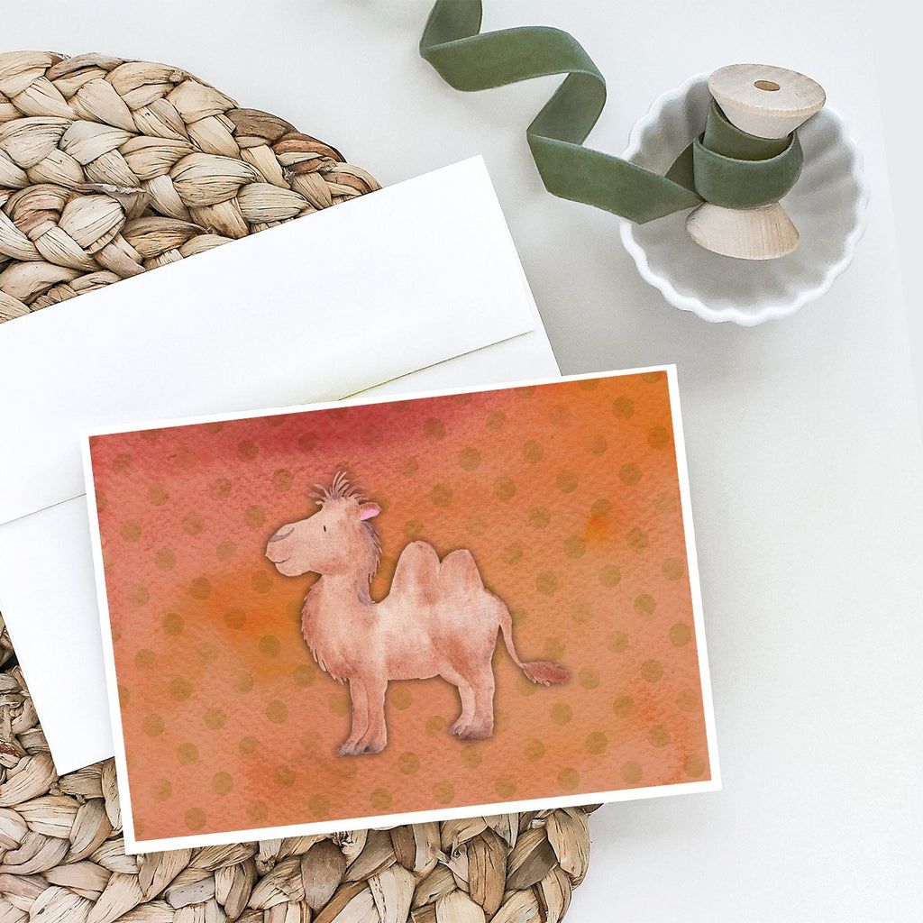 Polkadot Camel Watercolor Greeting Cards Pack of 8 Blank Cards with Envelopes Whimsical A7 Size 5x7