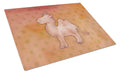 Polkadot Camel Watercolor Cutting Board Tempered Glass Kitchen Cutting Surface, Heat Resistant Chopping, Non-Slip Feet, Food Prep & Serving
