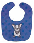 French Bulldog Polkadot Watercolor Baby Bib Easy-Clean Baby Bib Baby Feeding Accessory Baby Mealtime Essential, 10 x 13, Multicolor