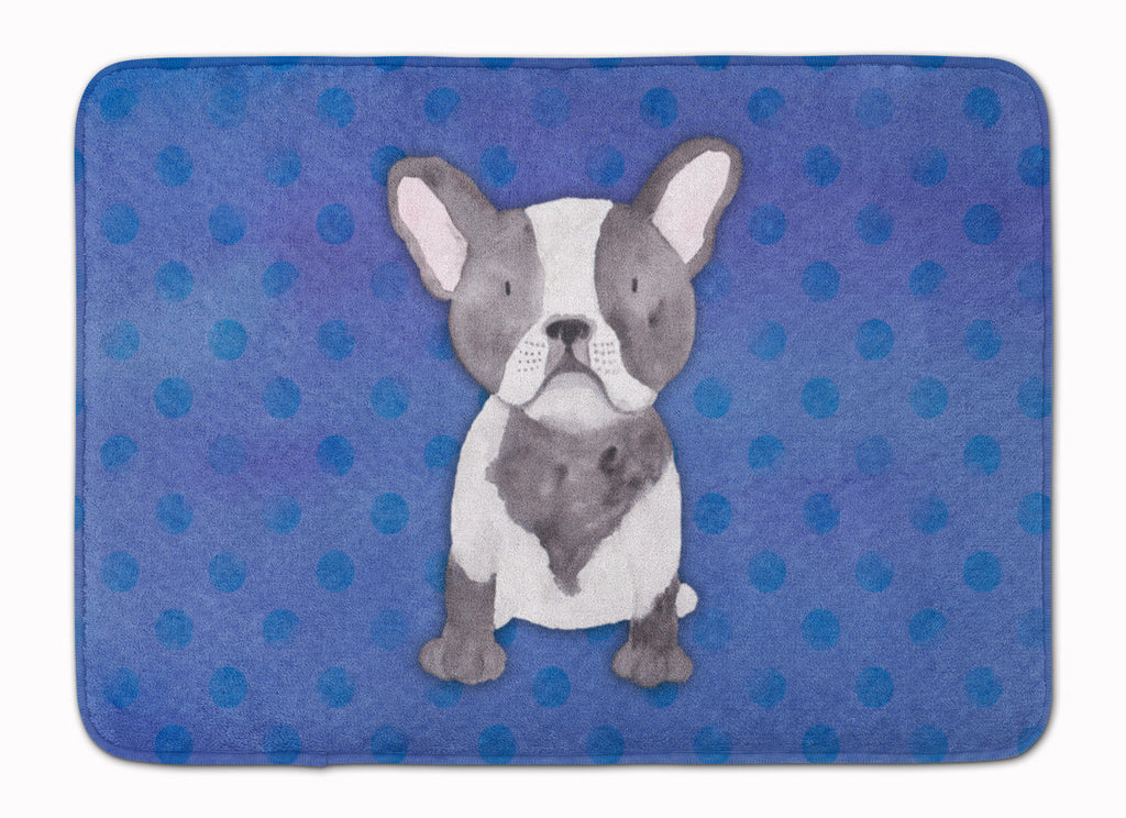 French Bulldog Polkadot Watercolor Memory Foam Kitchen Mat Machine Washable Anti-Fatigue Cushion Comfort Bath or Kitchen Rug