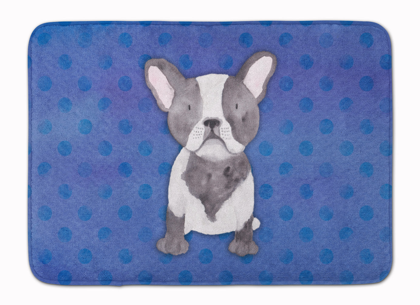 French Bulldog Polkadot Watercolor Memory Foam Kitchen Mat Machine Washable Anti-Fatigue Cushion Comfort Bath or Kitchen Rug