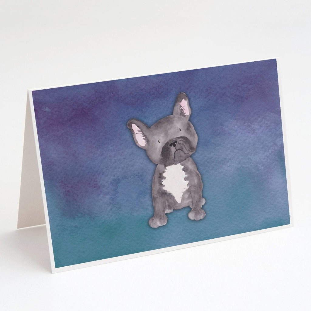 French Bulldog Watercolor Greeting Cards Pack of 8 Blank Cards with Envelopes Whimsical A7 Size 5x7