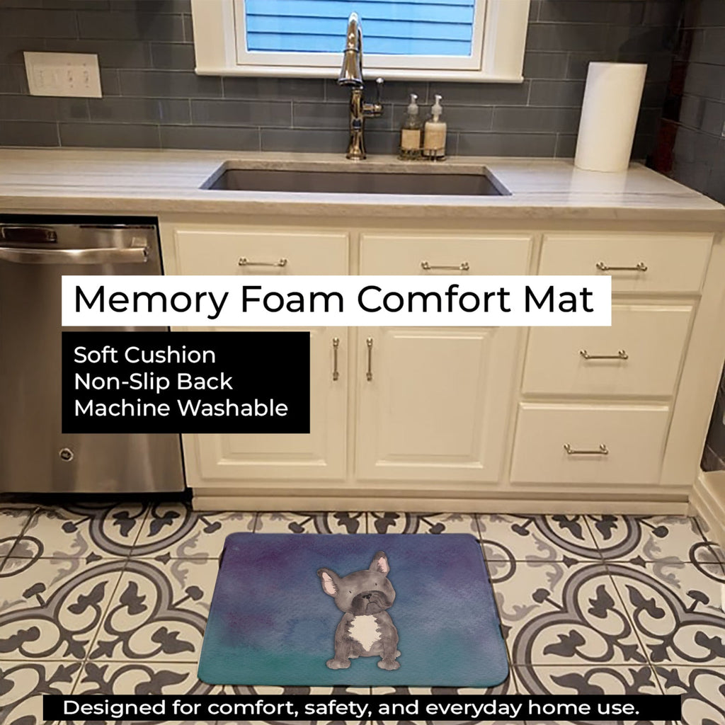 French Bulldog Watercolor Memory Foam Kitchen Mat Machine Washable Anti-Fatigue Cushion Comfort Bath or Kitchen Rug