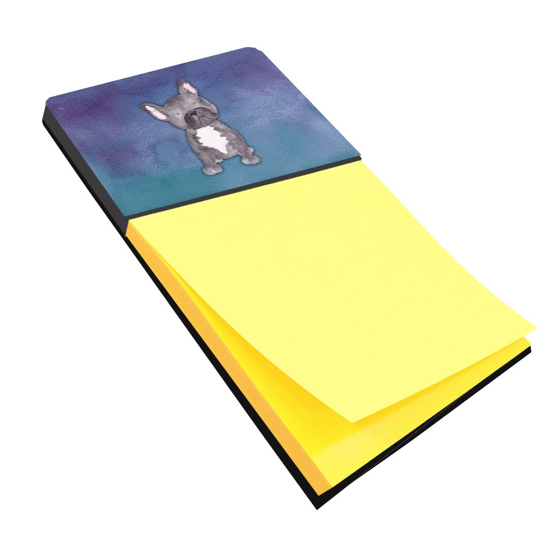 French Bulldog Watercolor Watercolor Sticky Note Holder Refillable Dispenser Desk Accessory 3x3 Pad Gift