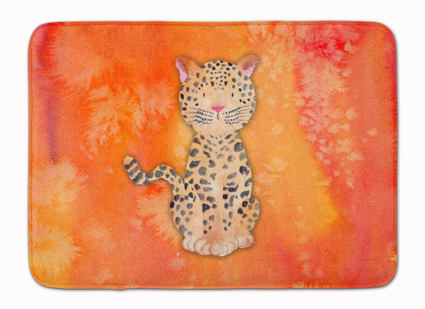 Leopard Watercolor Memory Foam Kitchen Mat Machine Washable Anti-Fatigue Cushion Comfort Bath or Kitchen Rug