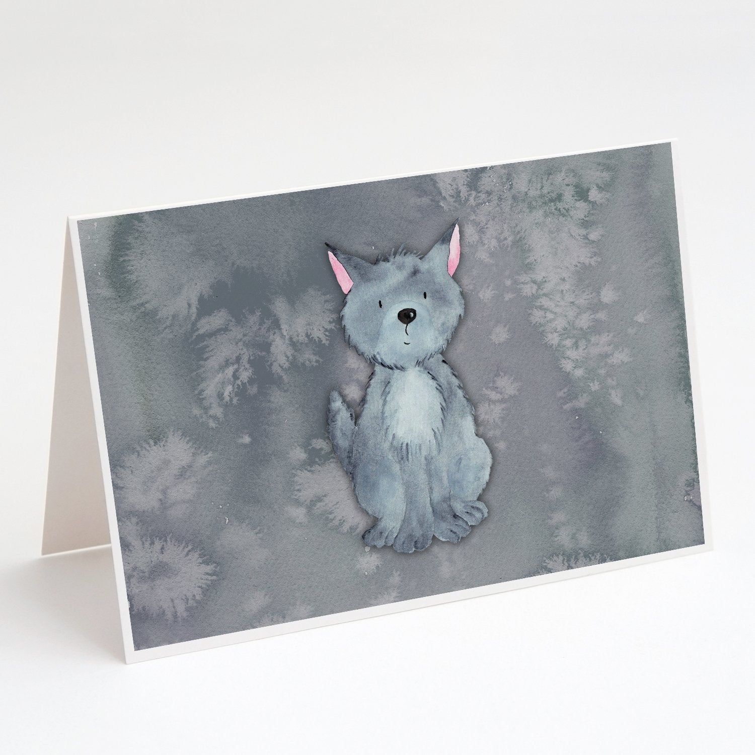 Wolf Watercolor Greeting Cards Pack of 8 Blank Cards with Envelopes Whimsical A7 Size 5x7