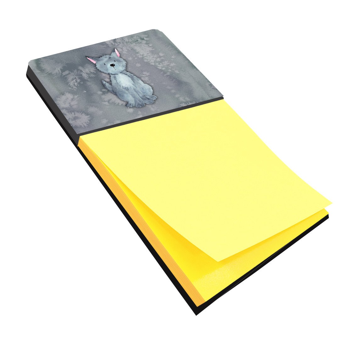 Wolf Watercolor Watercolor Sticky Note Holder Refillable Dispenser Desk Accessory 3x3 Pad Gift