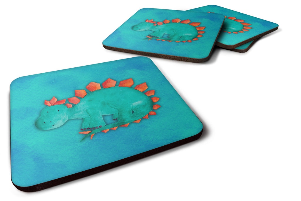 Stegosaurus Watercolor Foam Coasters Set of 4 Cup Coasters for Indoor Outdoor, Tabletop Protection, Anti Slip, Mouse pad Material