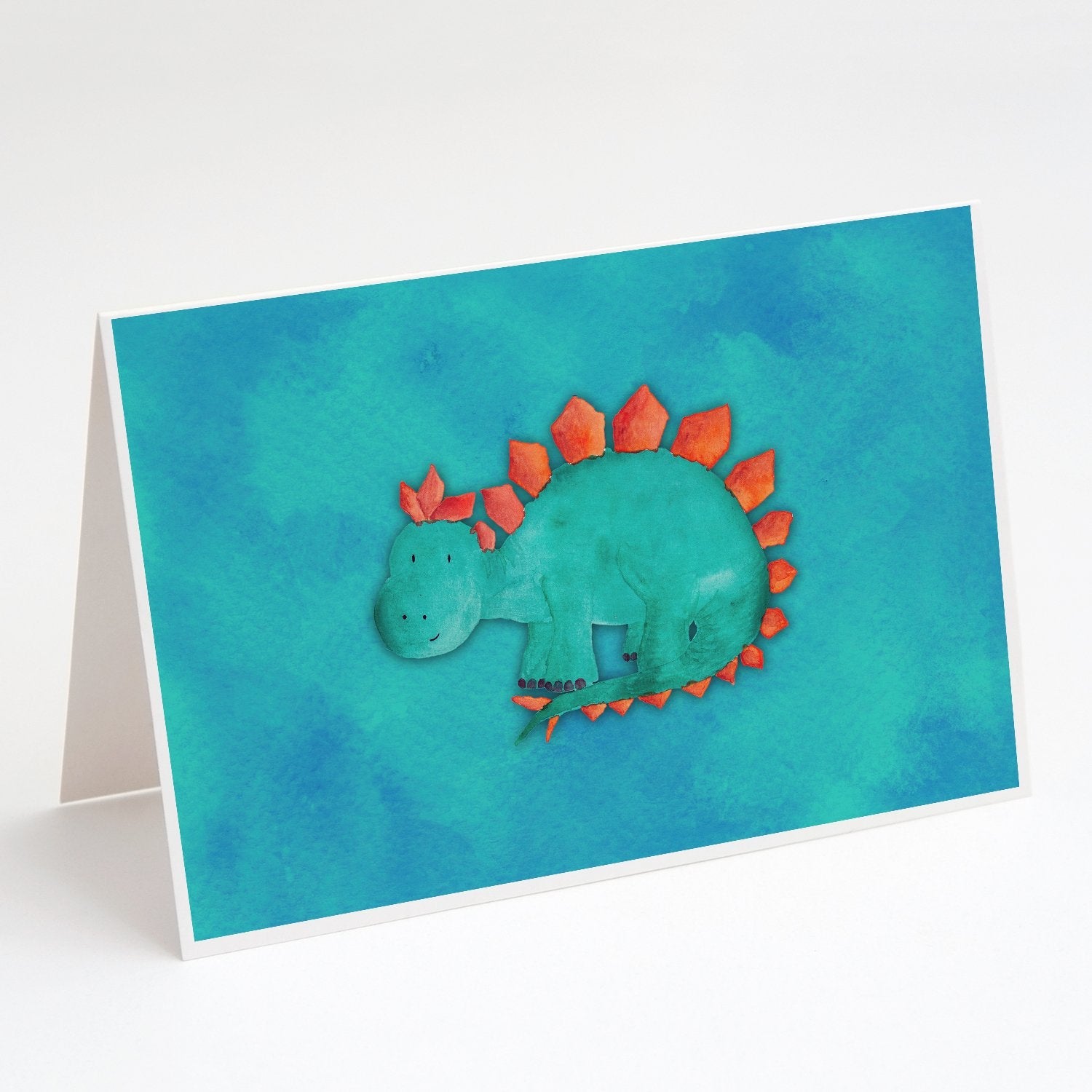 Stegosaurus Watercolor Greeting Cards Pack of 8 Blank Cards with Envelopes Whimsical A7 Size 5x7
