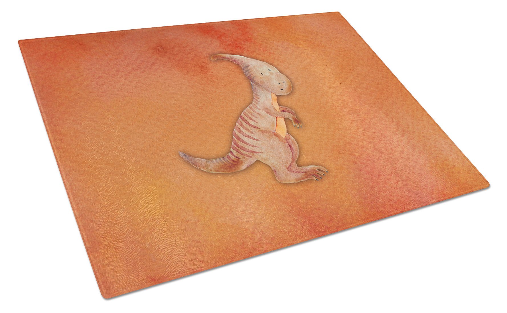 Parasaurolophus Watercolor Cutting Board Tempered Glass Kitchen Cutting Surface, Heat Resistant Chopping, Non-Slip Feet, Food Prep & Serving