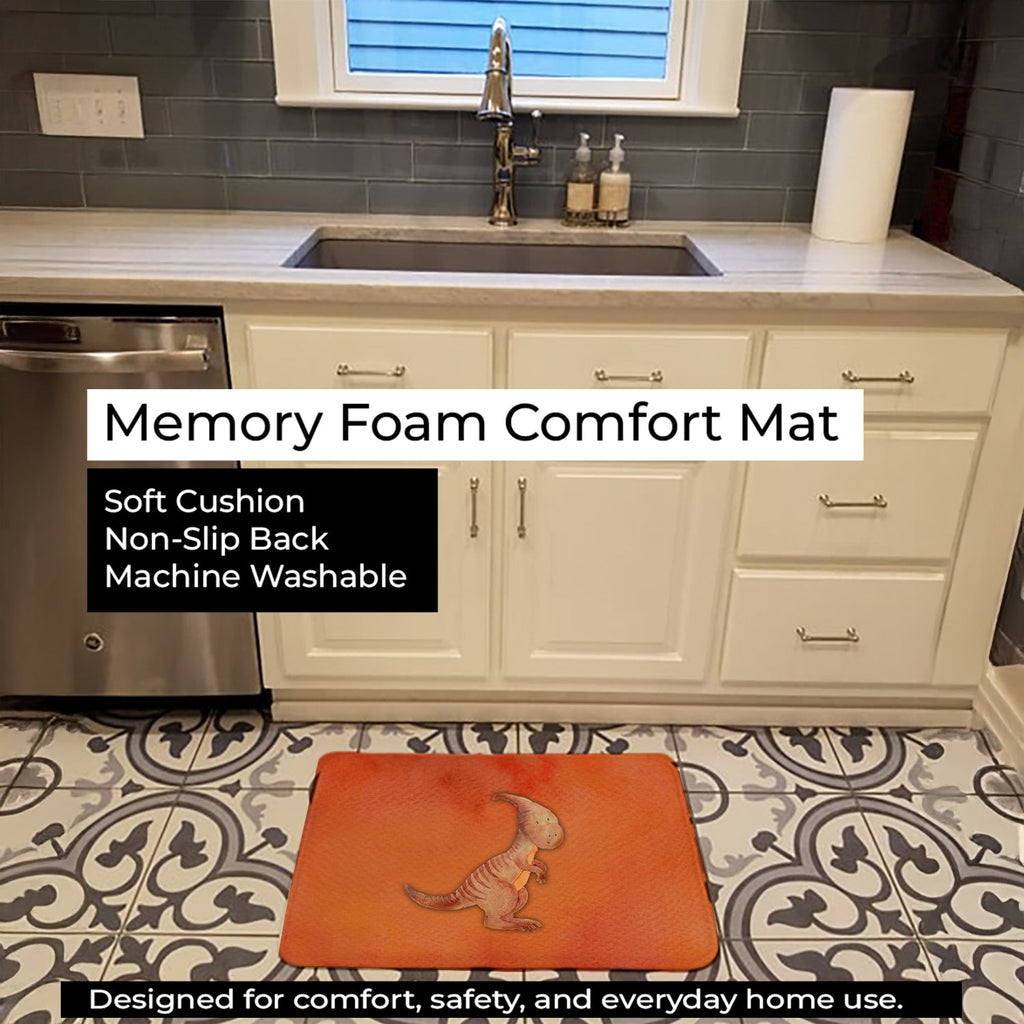 Parasaurolophus Watercolor Memory Foam Kitchen Mat Machine Washable Anti-Fatigue Cushion Comfort Bath or Kitchen Rug