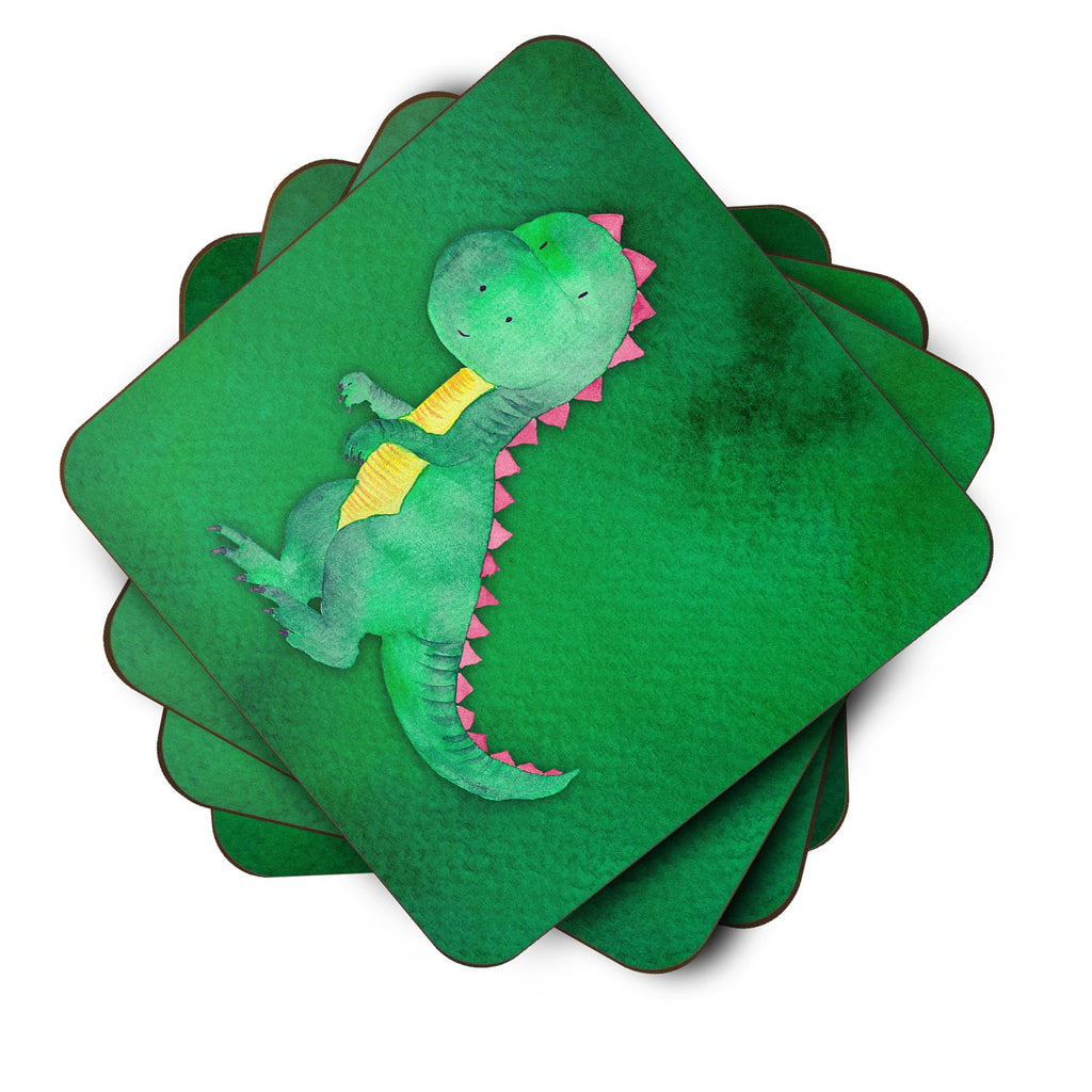 Tyrannosaurus Rex Watercolor Foam Coasters Set of 4 Cup Coasters for Indoor Outdoor, Tabletop Protection, Anti Slip, Mouse pad Material