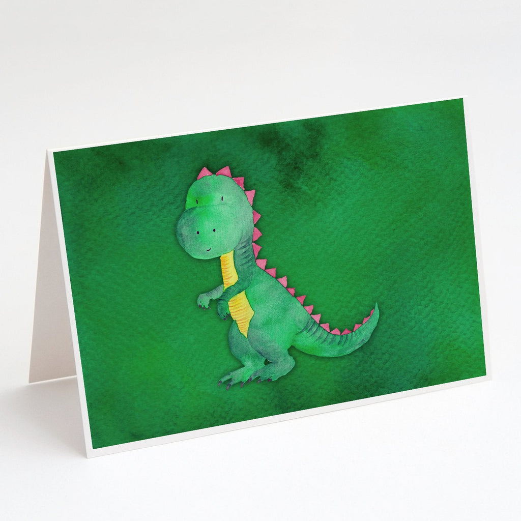 Tyrannosaurus Rex Watercolor Greeting Cards Pack of 8 Blank Cards with Envelopes Whimsical A7 Size 5x7