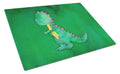 Tyrannosaurus Rex Watercolor Cutting Board Tempered Glass Kitchen Cutting Surface, Heat Resistant Chopping, Non-Slip Feet, Food Prep & Serving