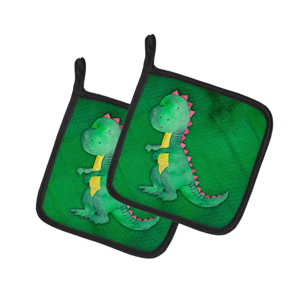 Tyrannosaurus Rex Watercolor Pot Holder Set of 2 Heat Resistant Quilted Hot Pads 7.5 x 7.5 Inch, Insulated Kitchen Trivets for Cooking & Baking
