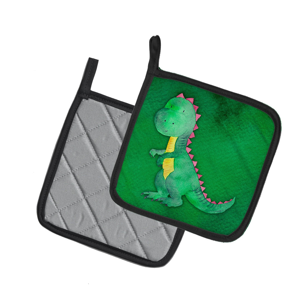 Tyrannosaurus Rex Watercolor Pot Holder Set of 2 Heat Resistant Quilted Hot Pads 7.5 x 7.5 Inch, Insulated Kitchen Trivets for Cooking & Baking