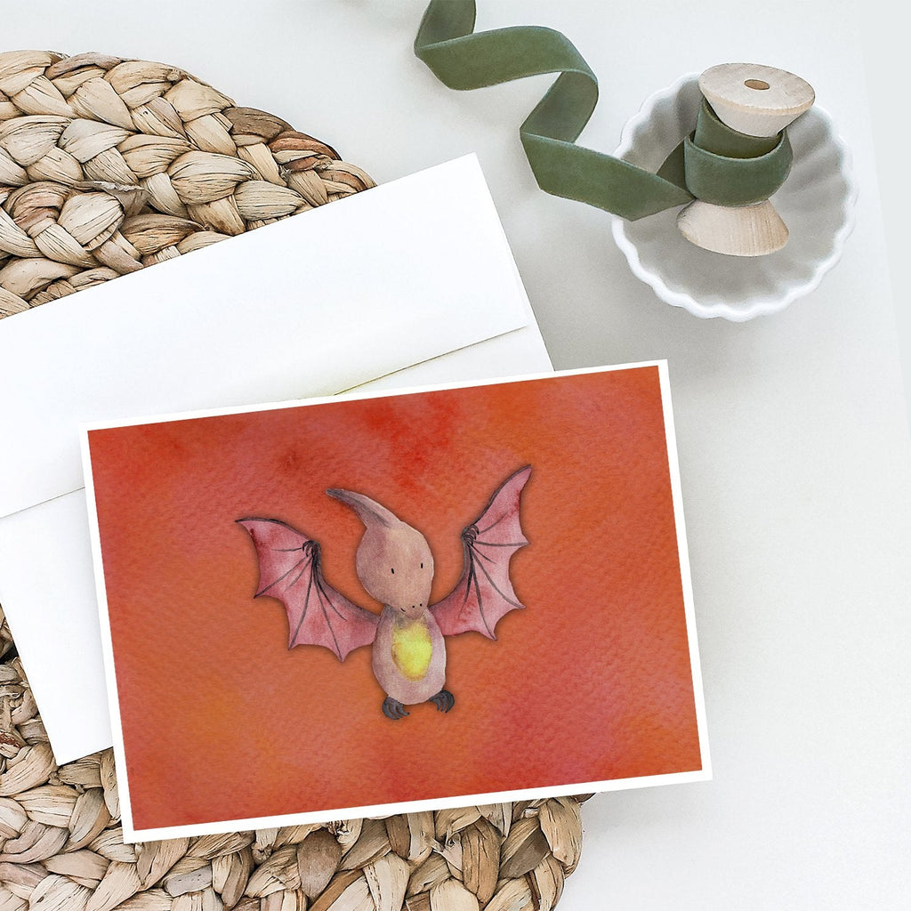Pterodactyl Watercolor Greeting Cards Pack of 8 Blank Cards with Envelopes Whimsical A7 Size 5x7
