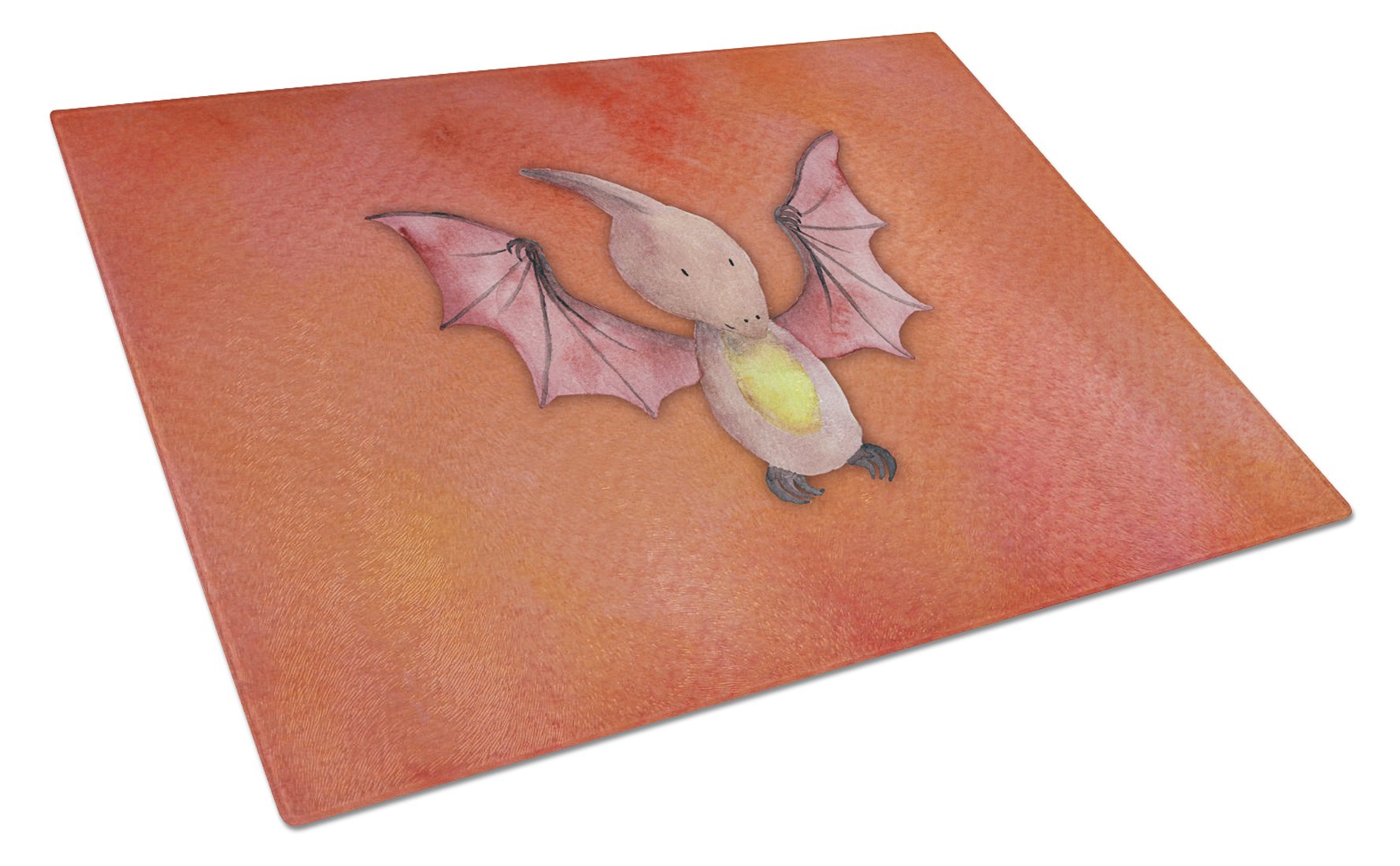 Pterodactyl Watercolor Cutting Board Tempered Glass Kitchen Cutting Surface, Heat Resistant Chopping, Non-Slip Feet, Food Prep & Serving