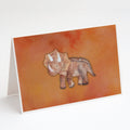 Triceratops Watercolor Greeting Cards Pack of 8 Blank Cards with Envelopes Whimsical A7 Size 5x7