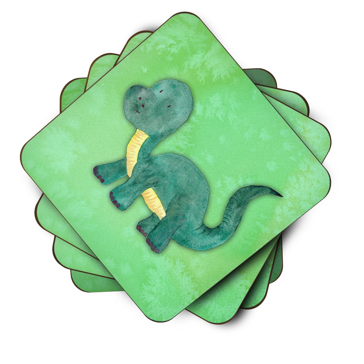 Brontosaurus Watercolor Foam Coasters Set of 4 Cup Coasters for Indoor Outdoor, Tabletop Protection, Anti Slip, Mouse pad Material
