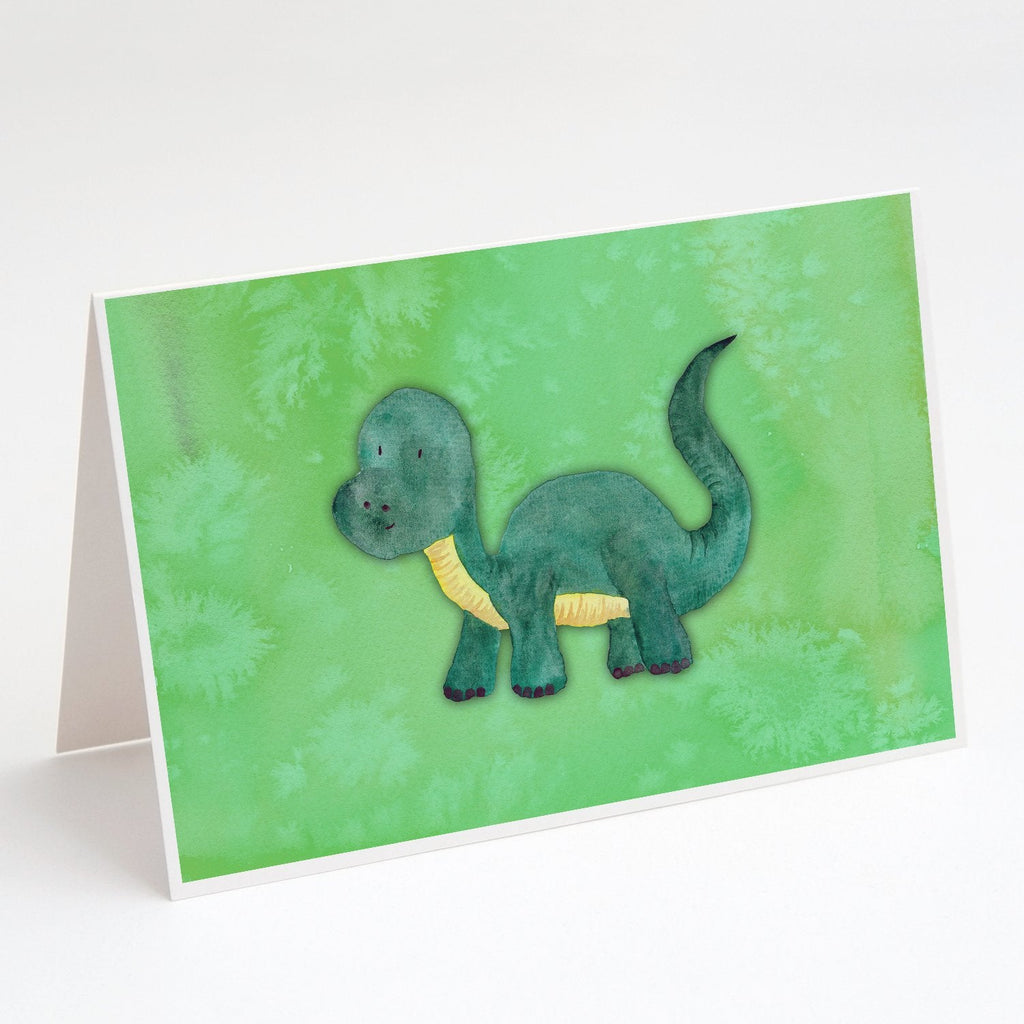 Brontosaurus Watercolor Greeting Cards Pack of 8 Blank Cards with Envelopes Whimsical A7 Size 5x7