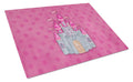 Princess Castle Watercolor Cutting Board Tempered Glass Kitchen Cutting Surface, Heat Resistant Chopping, Non-Slip Feet, Food Prep & Serving