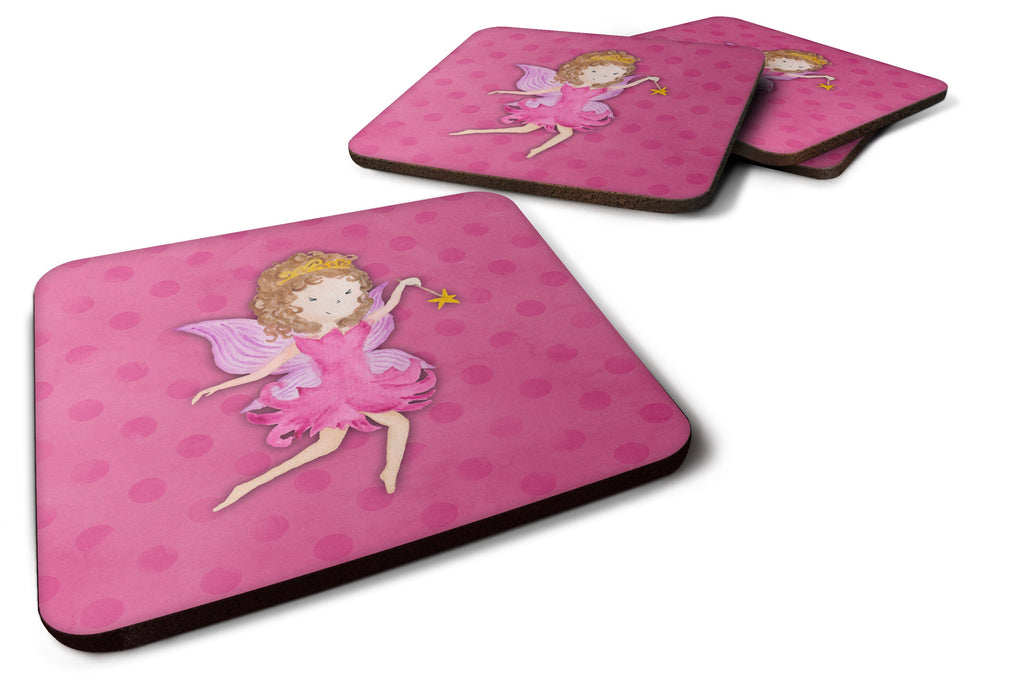 Fairy Princess Watercolor Foam Coasters Set of 4 Cup Coasters for Indoor Outdoor, Tabletop Protection, Anti Slip, Mouse pad Material