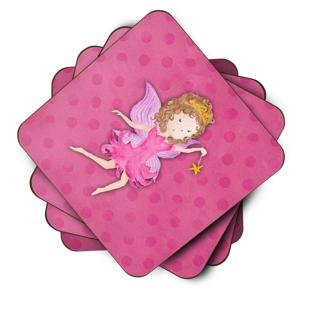 Fairy Princess Watercolor Foam Coasters Set of 4 Cup Coasters for Indoor Outdoor, Tabletop Protection, Anti Slip, Mouse pad Material