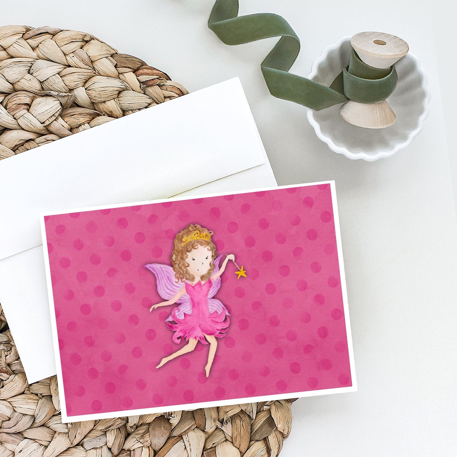 Fairy Princess Watercolor Greeting Cards Pack of 8 Blank Cards with Envelopes Whimsical A7 Size 5x7