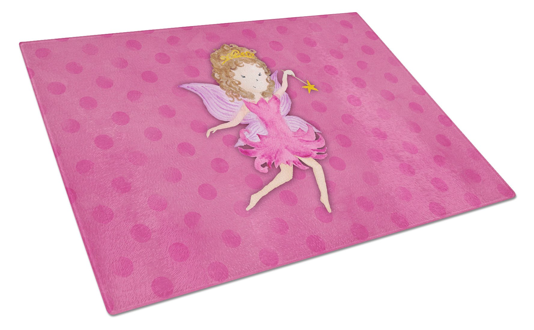 Fairy Princess Watercolor Cutting Board Tempered Glass Kitchen Cutting Surface, Heat Resistant Chopping, Non-Slip Feet, Food Prep & Serving