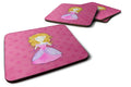 Princess Watercolor Foam Coasters Set of 4 Cup Coasters for Indoor Outdoor, Tabletop Protection, Anti Slip, Mouse pad Material