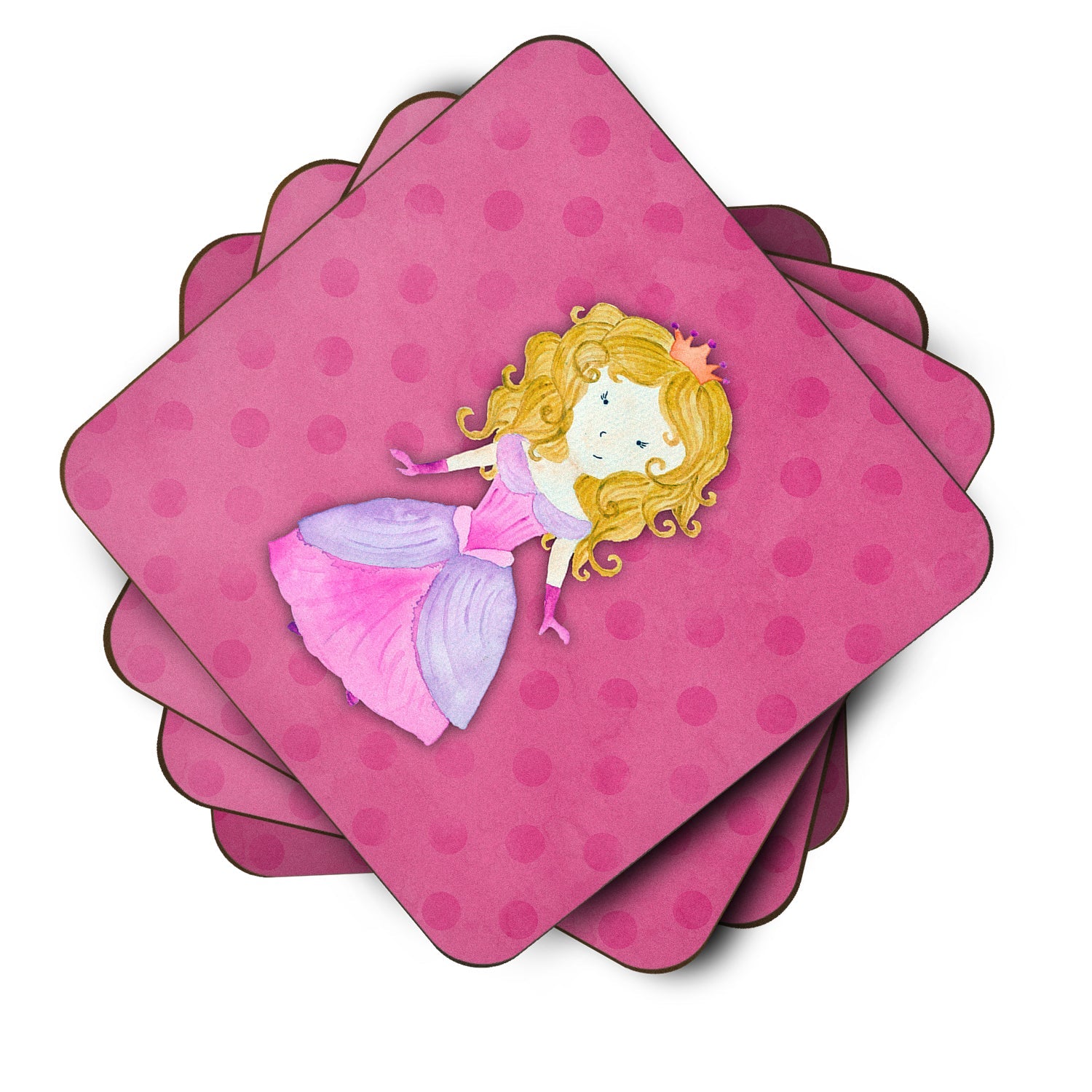 Princess Watercolor Foam Coasters Set of 4 Cup Coasters for Indoor Outdoor, Tabletop Protection, Anti Slip, Mouse pad Material