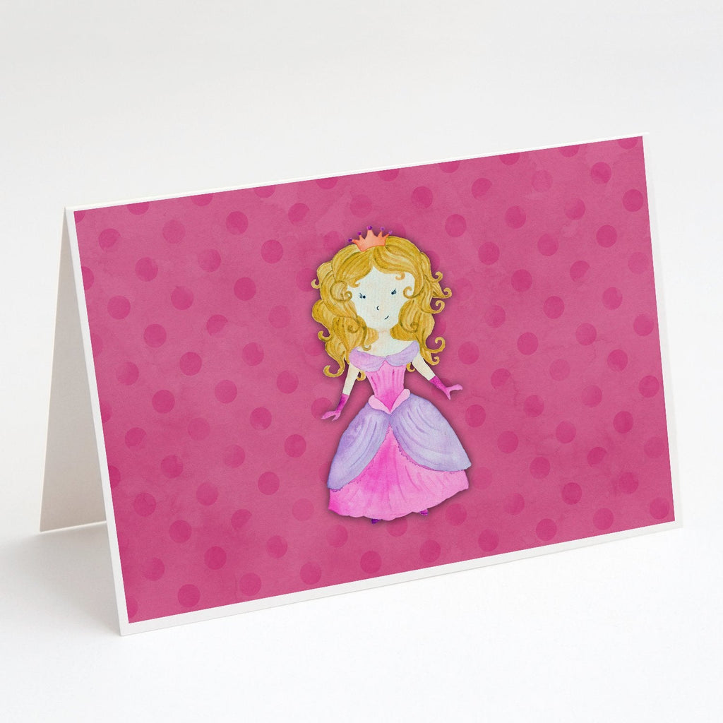 Princess Watercolor Greeting Cards Pack of 8 Blank Cards with Envelopes Whimsical A7 Size 5x7