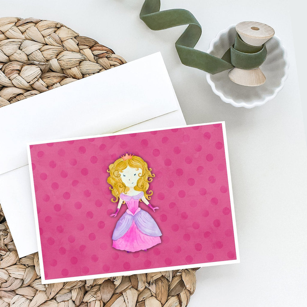 Princess Watercolor Greeting Cards Pack of 8 Blank Cards with Envelopes Whimsical A7 Size 5x7