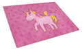Unicorn Watercolor Cutting Board Tempered Glass Kitchen Cutting Surface, Heat Resistant Chopping, Non-Slip Feet, Food Prep & Serving