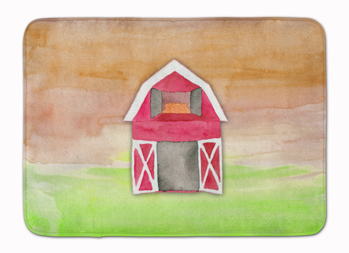 Barn Watercolor Memory Foam Kitchen Mat Machine Washable Anti-Fatigue Cushion Comfort Bath or Kitchen Rug