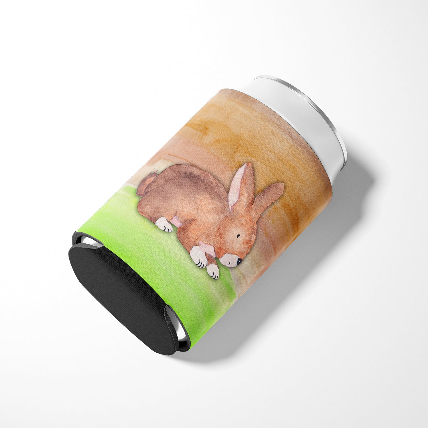 Rabbit Watercolor Can or Bottle Hugger Cooler Sleeve for Standard 12 oz Cans, Insulated Foam Beer & Soda Can Hugger Reusable