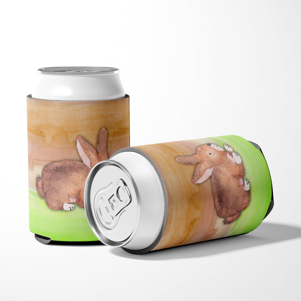 Rabbit Watercolor Can or Bottle Hugger Cooler Sleeve for Standard 12 oz Cans, Insulated Foam Beer & Soda Can Hugger Reusable