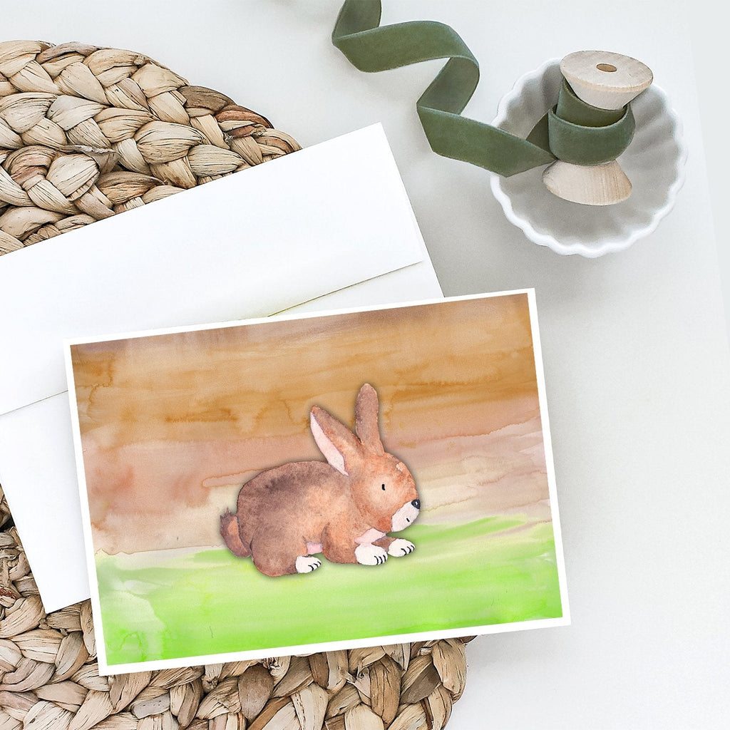 Rabbit Watercolor Greeting Cards Pack of 8 Blank Cards with Envelopes Whimsical A7 Size 5x7