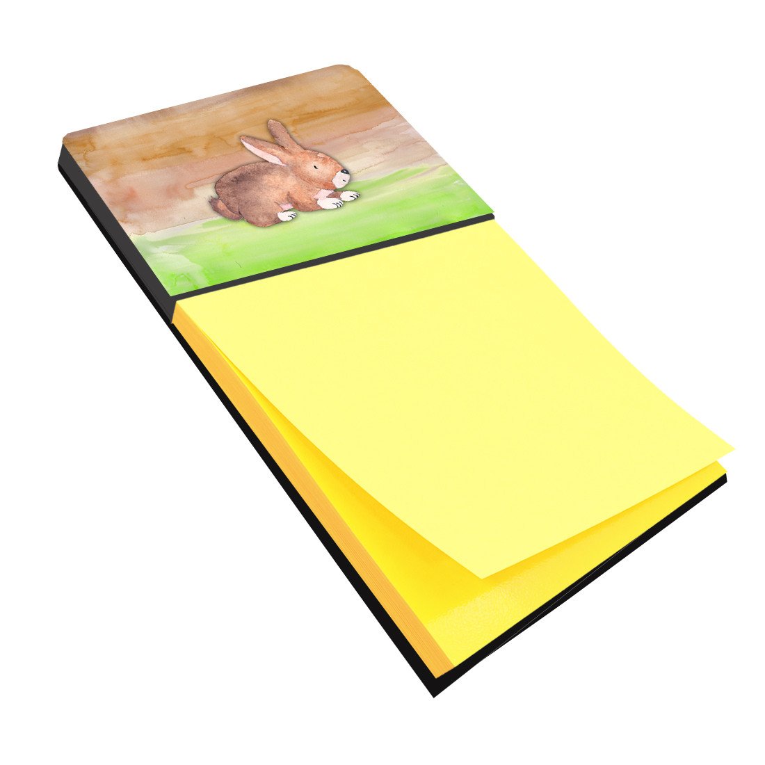 Rabbit Watercolor Watercolor Sticky Note Holder Refillable Dispenser Desk Accessory 3x3 Pad Gift