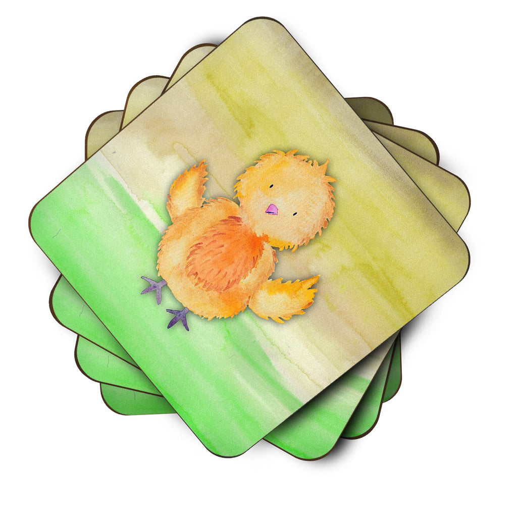 Chicken Watercolor Foam Coasters Set of 4 Cup Coasters for Indoor Outdoor, Tabletop Protection, Anti Slip, Mouse pad Material