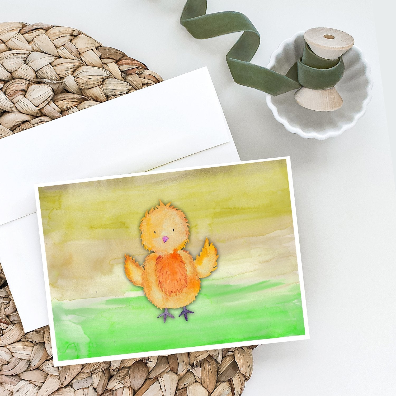 Chicken Watercolor Greeting Cards Pack of 8 Blank Cards with Envelopes Whimsical A7 Size 5x7