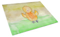 Chicken Watercolor Cutting Board Tempered Glass Kitchen Cutting Surface, Heat Resistant Chopping, Non-Slip Feet, Food Prep & Serving