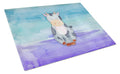 Cow Watercolor Cutting Board Tempered Glass Kitchen Cutting Surface, Heat Resistant Chopping, Non-Slip Feet, Food Prep & Serving