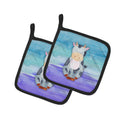 Cow Watercolor Pot Holder Set of 2 Heat Resistant Quilted Hot Pads 7.5 x 7.5 Inch, Insulated Kitchen Trivets for Cooking & Baking