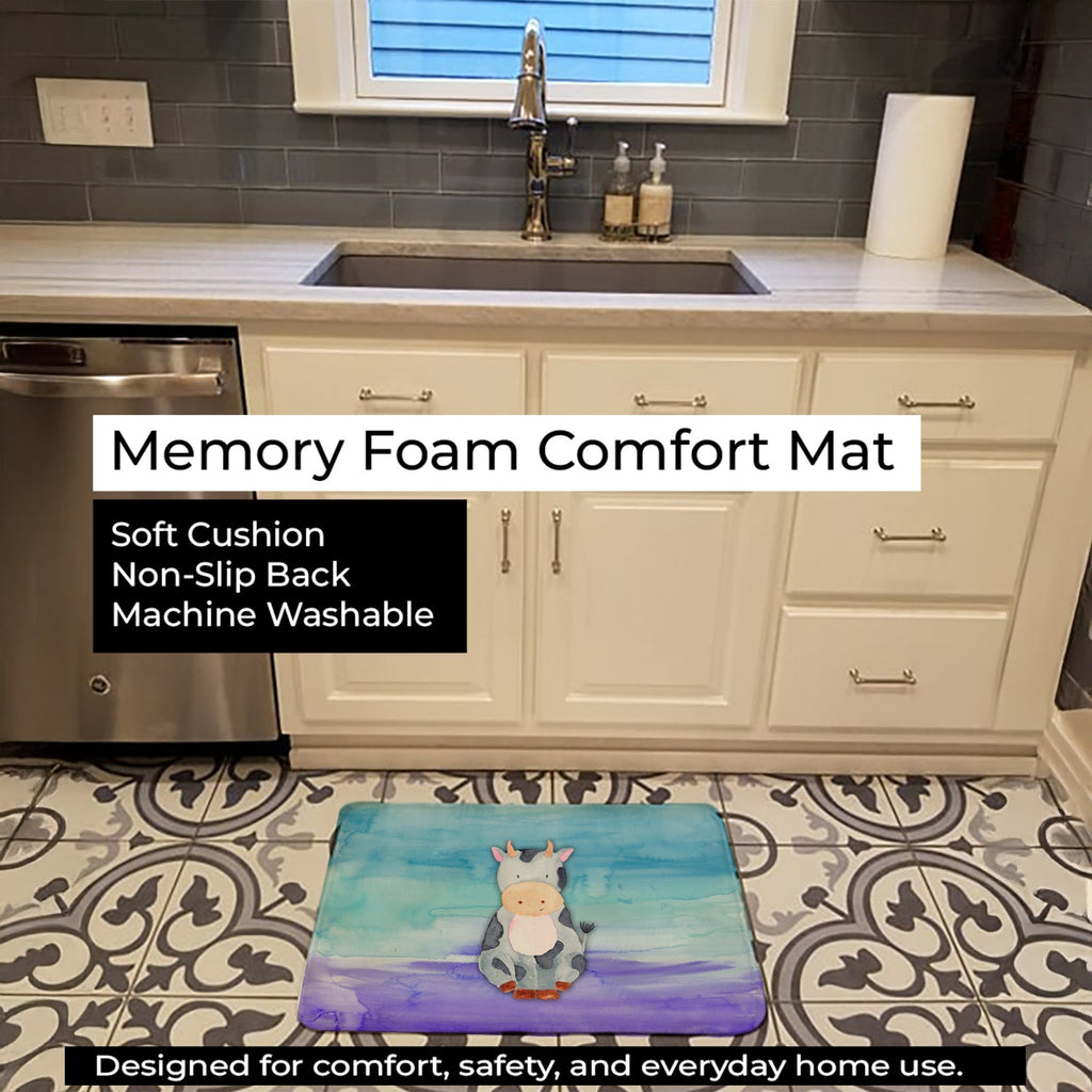 Cow Watercolor Memory Foam Kitchen Mat Machine Washable Anti-Fatigue Cushion Comfort Bath or Kitchen Rug