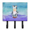Cow Watercolor Leash or Key Holder Wall Hooks, Coat Rack Wall Mount, for Hanging Keys, Towels, Aprons, Leashes