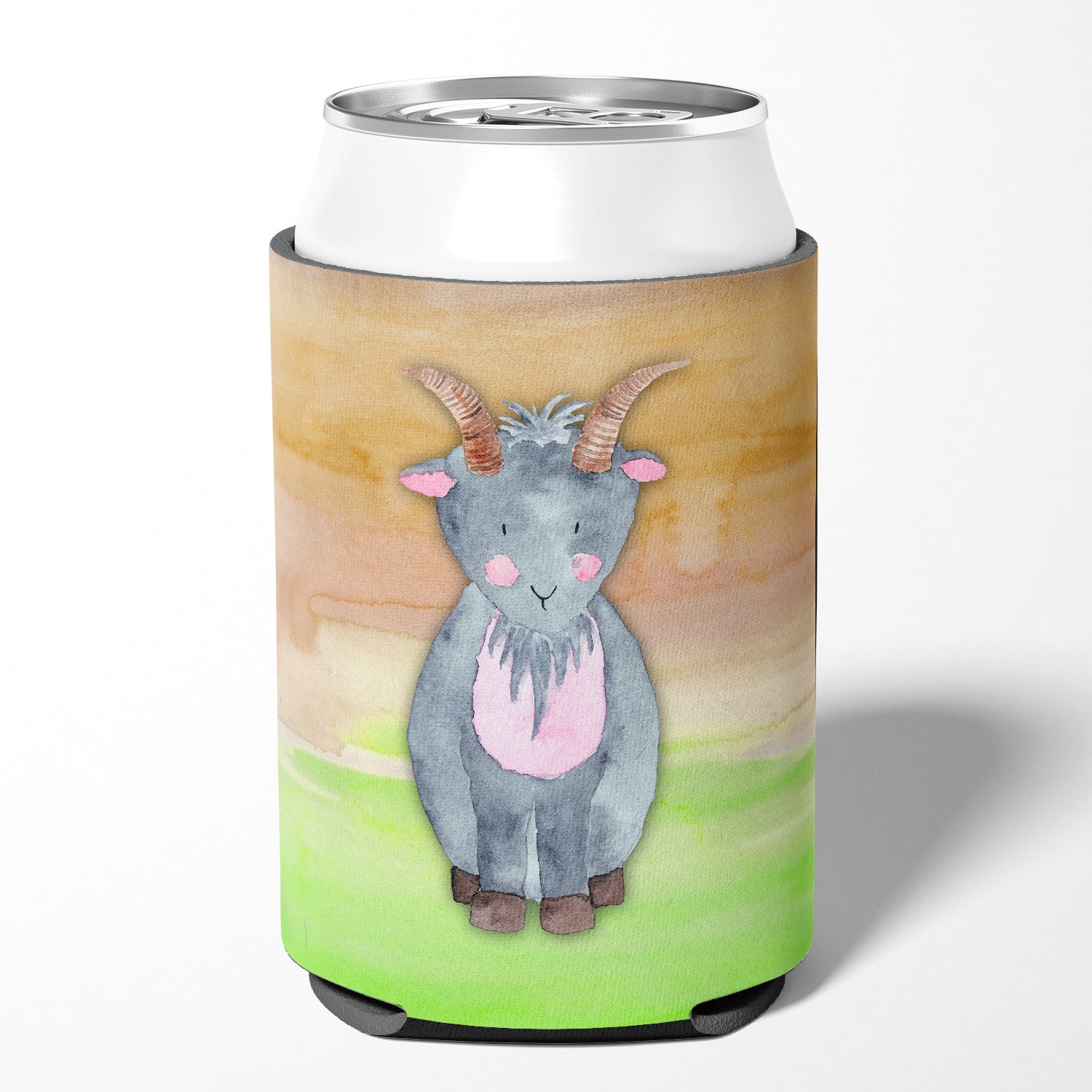 Goat Watercolor Can or Bottle Hugger Cooler Sleeve for Standard 12 oz Cans, Insulated Foam Beer & Soda Can Hugger Reusable